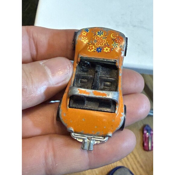 1969 MATTEL HOT WHEELS REDLINES DUNE DADDY in ORANGE Hong Kong Red Line Tires - Picture 10 of 10